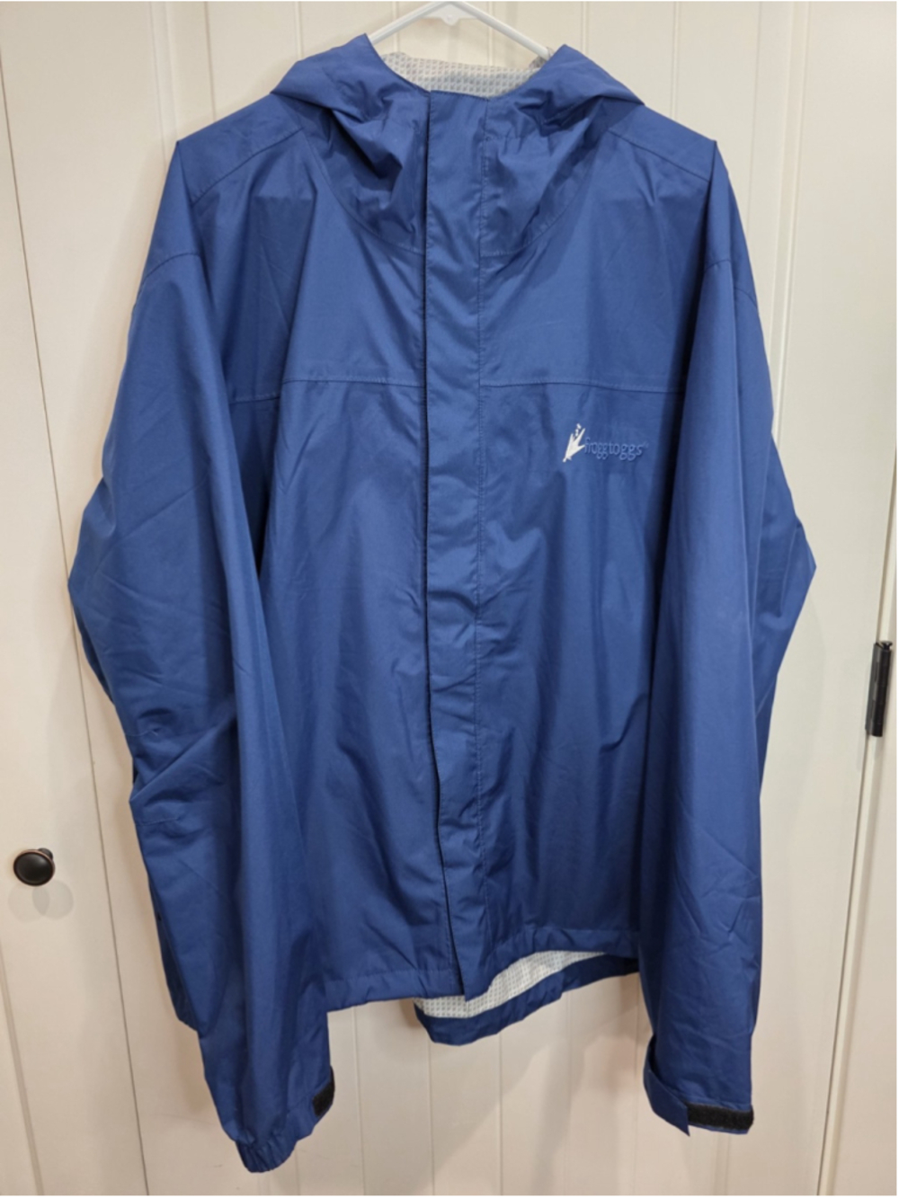 Frogg Toggs Blue Hooded Waterproof Rain Jacket Men's XXL Lightweight Packable